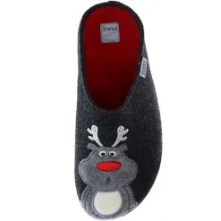 Tofee Damen Hausschuhe Pantoffeln Naturwollfilz Rentier Anthrazit - Anthrazit -Schuhladen 10001643 07
