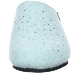 Tofee Damen Hausschuhe Pantoffeln Naturwollfilz (Glitzersteine) Türkis -Schuhladen 10002168 04