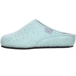 Tofee Damen Hausschuhe Pantoffeln Naturwollfilz (Glitzersteine) Türkis -Schuhladen 10002168 05