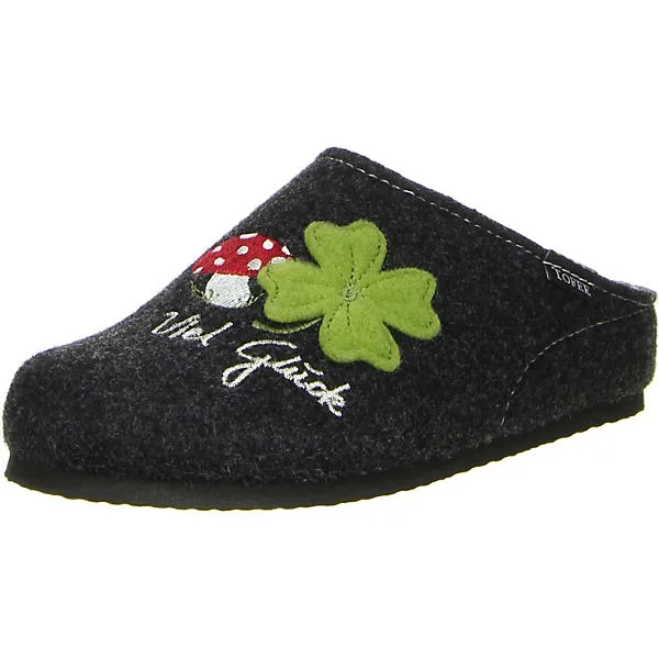 Tofee Damen Hausschuhe (Kleeblatt) Anthrazit - Anthrazit 1 Tofee Damen Hausschuhe (Kleeblatt) Anthrazit - Anthrazit