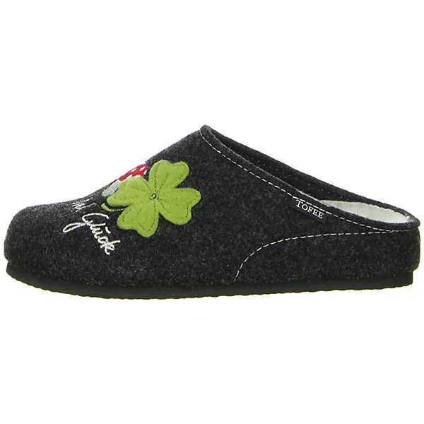 Tofee Damen Hausschuhe (Kleeblatt) Anthrazit - Anthrazit 5 Tofee Damen Hausschuhe (Kleeblatt) Anthrazit - Anthrazit – Bild 5