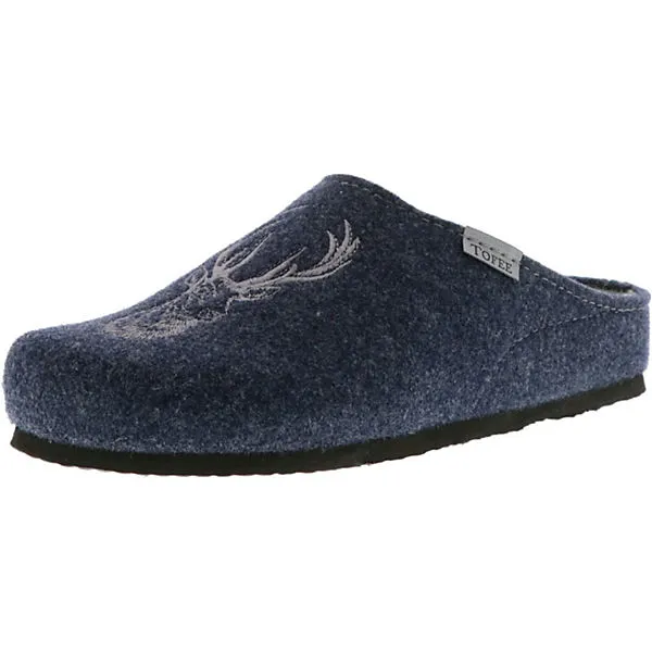 Tofee Herren Hausschuhe (Hirschkopf) Blau - Blau 1 Tofee Herren Hausschuhe (Hirschkopf) Blau - Blau