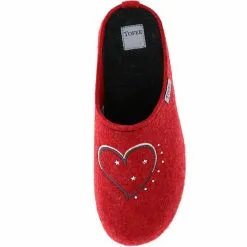 Tofee Damen Hausschuhe Pantoffeln Naturwollfilz (Herz) Rot - Rot -Schuhladen 13438628 07