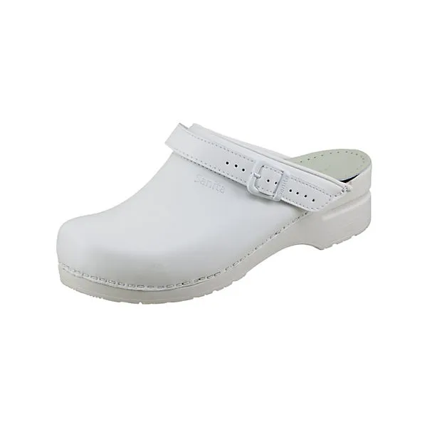 Sanita Freizeitschuhe Clog Offen Weiß Mit Riemen - Weiß 1 Sanita Freizeitschuhe Clog Offen Weiß Mit Riemen - Weiß