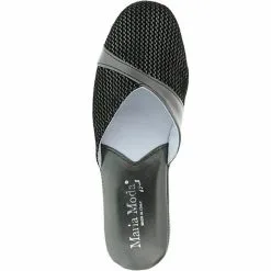 Maria Moda Damen Hausschuhe Pantoffeln Schwarz/silber/bronze - Schwarz -Schuhladen 14949285 07