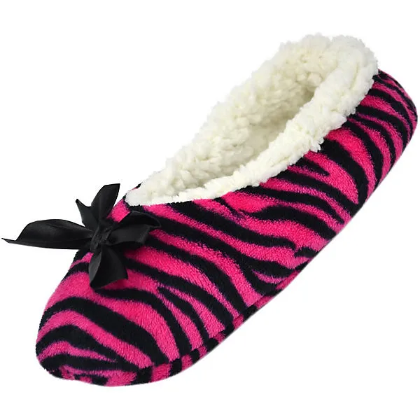 Normani® Damen-Slipper Hausschuhe Mit Schleife Hausschuhe - Schwarz/pink 1 Normani® Damen-Slipper Hausschuhe Mit Schleife Hausschuhe - Schwarz/pink