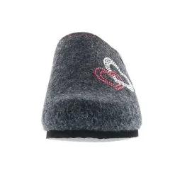 Tofee Damen Hausschuhe Pantoffeln Pantoletten Naturwollfilz (Herzen) Anthrazit - Anthrazit -Schuhladen 17396861 04