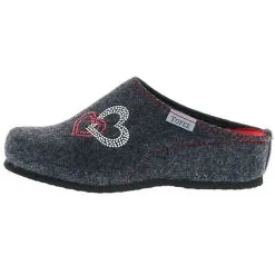 Tofee Damen Hausschuhe Pantoffeln Pantoletten Naturwollfilz (Herzen) Anthrazit - Anthrazit -Schuhladen 17396861 05
