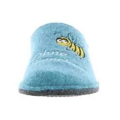 Tofee Damen Hausschuhe Slipper Pantoffeln Pantoletten Naturwollfilz (ohne Biene Kein Blümchen) Türkis - Türkis -Schuhladen 17396867 04