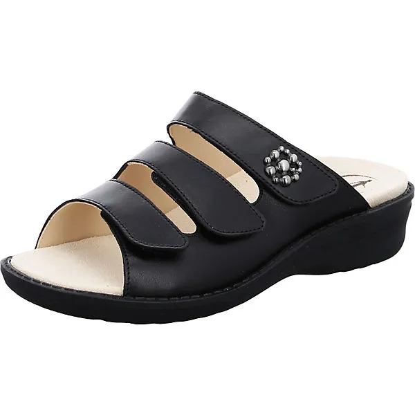 Ganter Hera Pantoletten Hausschuhe - Schwarz 1 Ganter Hera Pantoletten Hausschuhe - Schwarz