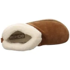 Rohde Damen Hausschuhe Slipper Hausschuh Gemütlich Puschen Veloursleder Uni Hausschuhe -Schuhladen 22338878 05