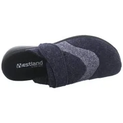 Westland Damen Hausschuhe Slipper Korsika 308 Hausschuh Gemütlich Puschen Textil Uni Hausschuhe - Blau -Schuhladen 22346584 05
