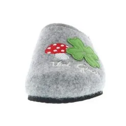 Tofee Damen Hausschuhe Pantoffeln Pantoletten Naturwollfilz (Viel Glück) Grau - Grau -Schuhladen 22775860 04