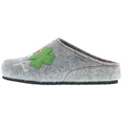 Tofee Damen Hausschuhe Pantoffeln Pantoletten Naturwollfilz (Viel Glück) Grau - Grau -Schuhladen 22775860 05