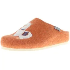 Tofee Damen Hausschuhe Pantoffeln Naturwollfilz (Alpaka) Orange - Orange