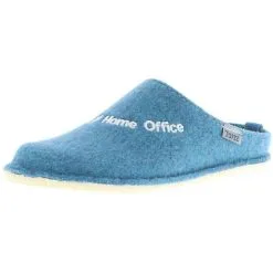 Tofee Damen Hausschuhe Slipper Pantoffeln Pantoletten Naturwollfilz (# HomeOffice) Blau - Blau