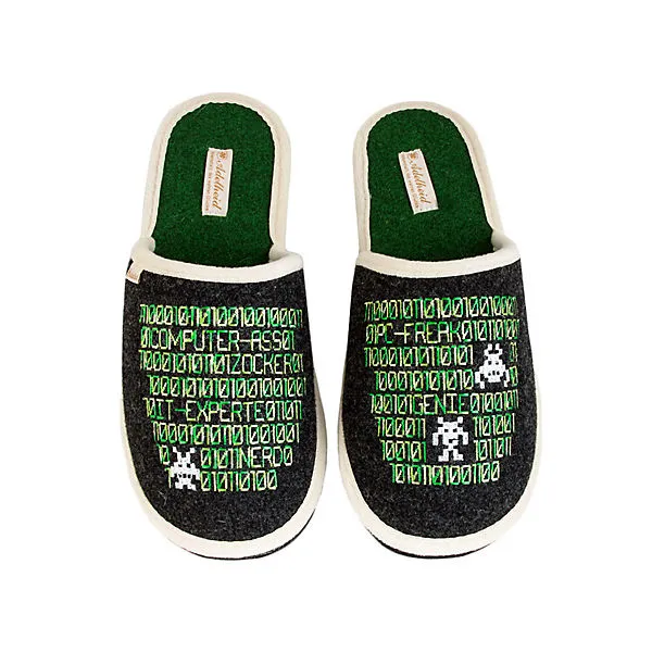 Adelheid Zocker Filzpantoffel - Schwarz 1 Adelheid Zocker Filzpantoffel - Schwarz