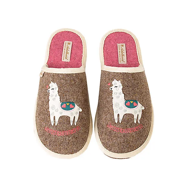 Adelheid Weltenbummlerin Filzpantoffel - Hellbraun 1 Adelheid Weltenbummlerin Filzpantoffel - Hellbraun