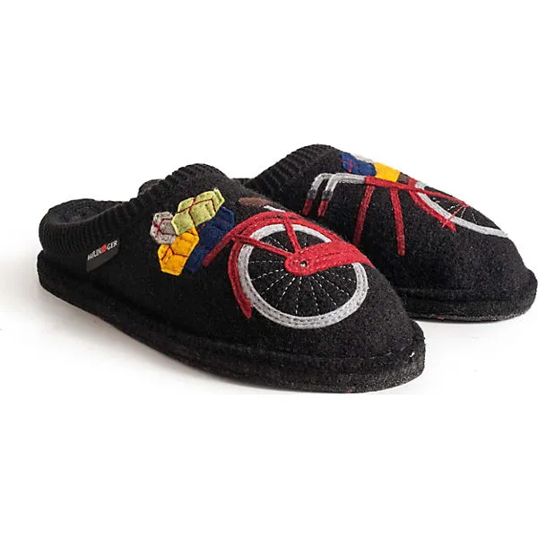 Haflinger Radl Pantoffeln - Schwarz 1 Haflinger Radl Pantoffeln - Schwarz