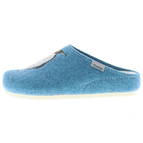 Tofee Damen Hausschuhe Pantoffeln Pantoletten Slipper Naturwollfilz (Pinguin) Blau - Blau 5 Tofee Damen Hausschuhe Pantoffeln Pantoletten Slipper Naturwollfilz (Pinguin) Blau - Blau – Bild 5