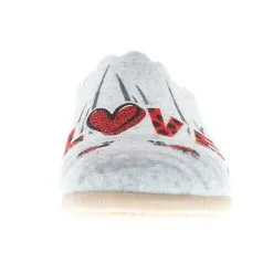Cosero Damen Hausschuhe Pantoletten Pantoffeln Marienkäfer Love Grau/rot/mehrfarbig - Grau 10 Cosero Damen Hausschuhe Pantoletten Pantoffeln Marienkäfer Love Grau/rot/mehrfarbig - Grau -Schuhladen 28478905 04