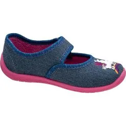 Fischer-Markenschuh Baby Hausschuhe MELLY Für Mädchen - Blau-kombi -Schuhladen 28898784 03