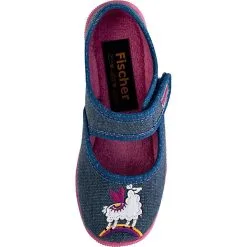 Fischer-Markenschuh Baby Hausschuhe MELLY Für Mädchen - Blau-kombi -Schuhladen 28898784 05