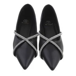 Ital-Design Klassische Ballerinas , Blockabsatz, Strass -Schuhladen 29348209 04