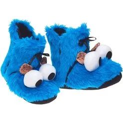 United Labels Sesamstraße Hausschuhe - Krümelmonster 3D Plüsch Booties Stiefel Cookie Monster Hausschuhe - Blau -Schuhladen 30066638 04