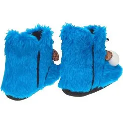 United Labels Sesamstraße Hausschuhe - Krümelmonster 3D Plüsch Booties Stiefel Cookie Monster Hausschuhe - Blau -Schuhladen 30066638 05