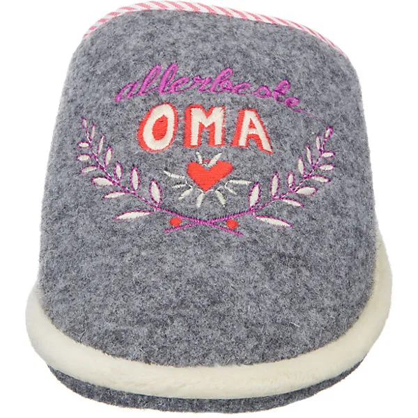 Adelheid Allerbeste Oma Filzpantoffel - Hellgrau 3 Adelheid Allerbeste Oma Filzpantoffel - Hellgrau – Bild 3