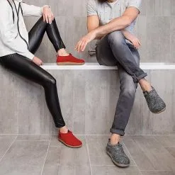 Giesswein Damen Hüttenschuhe Geschlossene Hausschuhe - Grau -Schuhladen 7274302 07