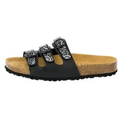 LICO Pantolette Bioline Flower Hausschuhe - Schwarz -Schuhladen 8299659 02