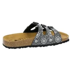 LICO Pantolette Bioline Flower Hausschuhe - Schwarz -Schuhladen 8299659 04