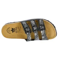 LICO Pantolette Bioline Flower Hausschuhe - Schwarz -Schuhladen 8299659 05