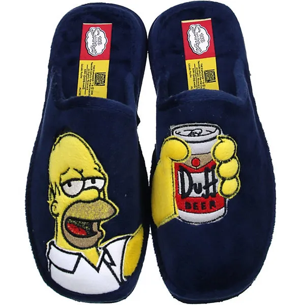 Andinas Damen Herren Jungen Mädchen Pantoletten Hausschuhe Pantoffeln Homer Simpson Blau - Blau 1 Andinas Damen Herren Jungen Mädchen Pantoletten Hausschuhe Pantoffeln Homer Simpson Blau - Blau