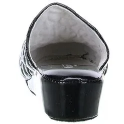 Maria Moda Damen Hausschuhe Pantoffeln Lackoptik Herz Schwarz -Schuhladen 8902011 02