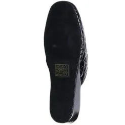 Maria Moda Damen Hausschuhe Pantoffeln Lackoptik Herz Schwarz -Schuhladen 8902011 03