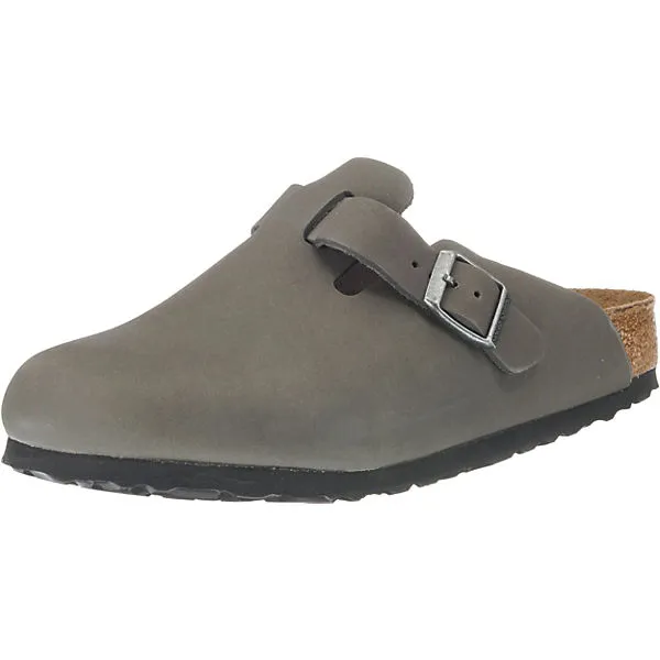 Birkenstock Boston Weichbettung Weit Geschlossene Hausschuhe - Grau/anthrazit 1 Birkenstock Boston Weichbettung Weit Geschlossene Hausschuhe - Grau/anthrazit